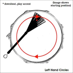 left-hand circles with brush