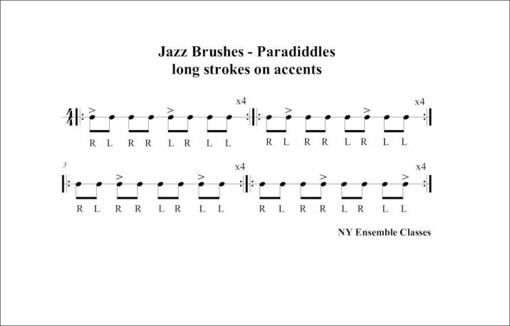 Brush accents on paradiddles